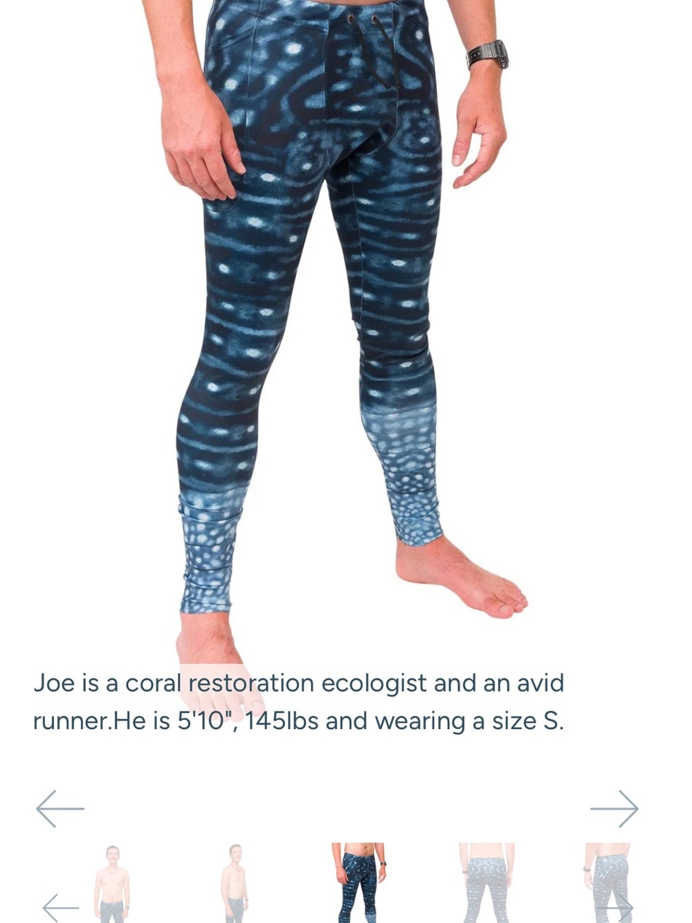 Men's Whaleshark Patterned Navy Blue Swim Leggings